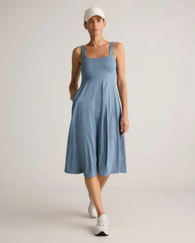 Quince Women's Flowknit Breeze Fit & Flare Dress In Heather Sky Blue