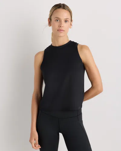 Quince Women's Flowknit Breeze High-neck Tank Top In Black