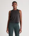 Quince Women's Flowknit Breeze High-neck Tank Top In Black