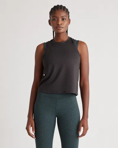Quince Women's Flowknit Breeze High-neck Tank Top In Black