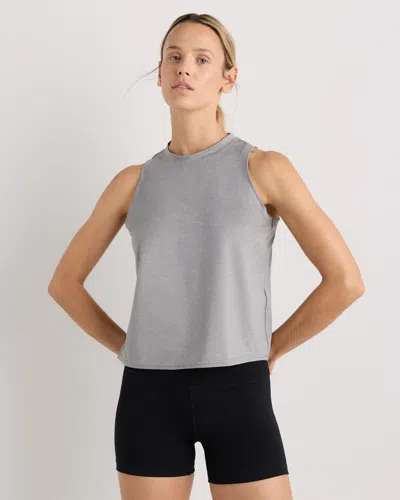 Quince Women's Flowknit Breeze High-neck Tank Top In Gray