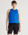 Quince Women's Flowknit Breeze High-neck Tank Top In Heather Cobalt