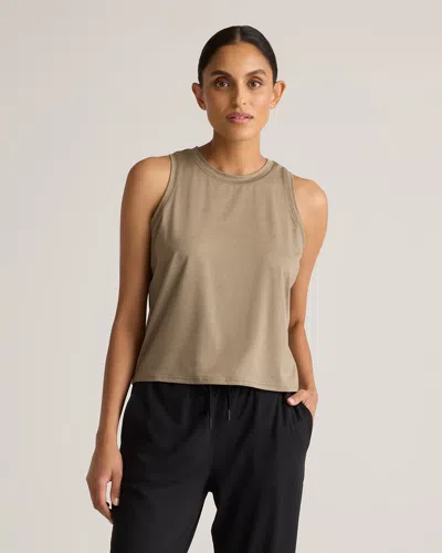 Quince Women's Flowknit Breeze High-neck Tank Top In Heather Oatmeal