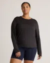 Quince Women's Flowknit Breeze Long Sleeve Top In Black
