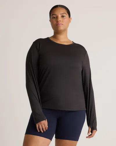 Quince Women's Flowknit Breeze Long Sleeve Top In Black