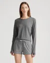 Quince Women's Flowknit Breeze Long Sleeve Top In Charcoal