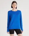 Quince Women's Flowknit Breeze Long Sleeve Top In Heather Cobalt