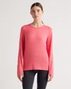 Quince Women's Flowknit Breeze Long Sleeve Top In Heather Coral