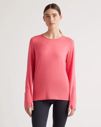 Quince Women's Flowknit Breeze Long Sleeve Top In Heather Coral