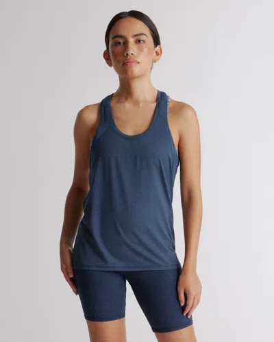 Quince Women's Flowknit Breeze Racerback Tank Top In Navy