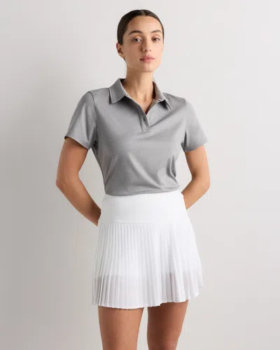 Quince Women's Flowknit Breeze Short Sleeve Polo In White