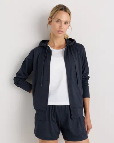 Quince Women's Flowknit Full Zip Hoodie In Black