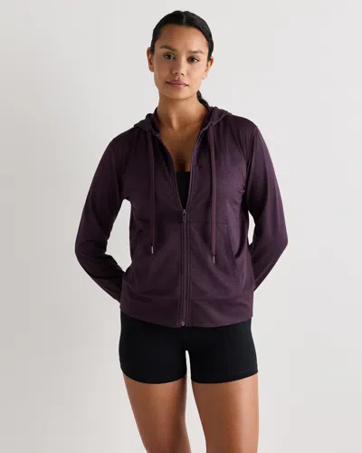 Quince Women's Flowknit Full Zip Hoodie In Purple