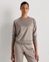 Quince Women's Flowknit Pullover Crew Neck Alpaca Sweater In White