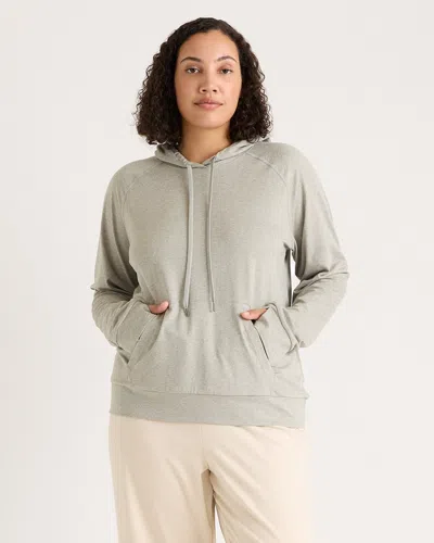 Quince Women's Flowknit Pullover Hoodie In Heather Aloe