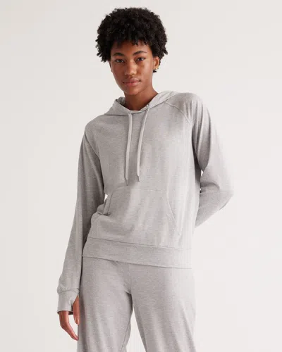Quince Women's Flowknit Pullover Hoodie In Heather Pale Grey