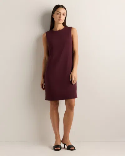 Quince Women's Fluid Crepe Sleeveless Shift Dress In Burgundy