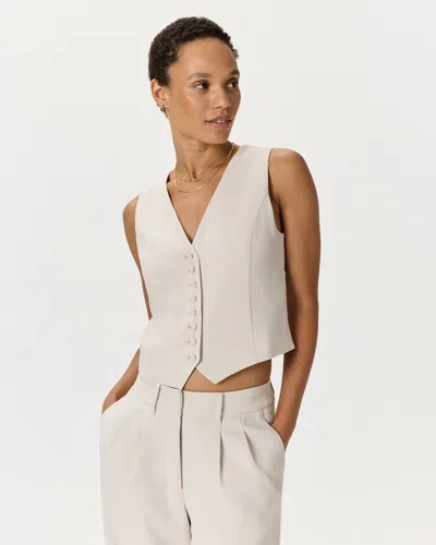 Quince Women's Fluid Crepe Vest In Sand