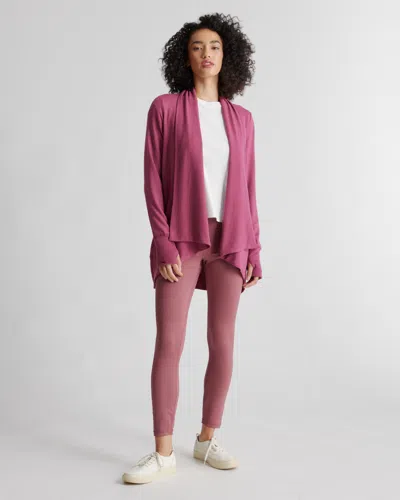 Quince Women's French Terry Modal Cardigan Sweater In Rose