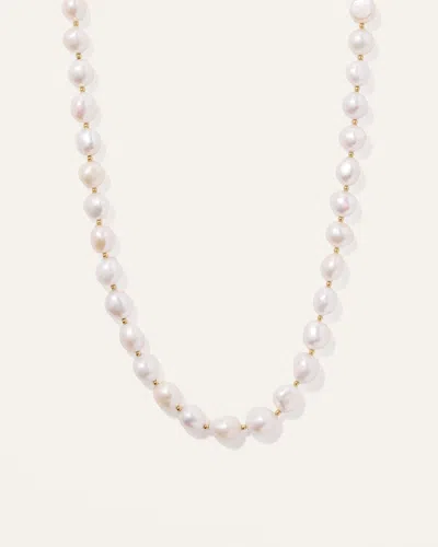Quince Women's Freshwater Cultured Pearl Bold Necklace In White