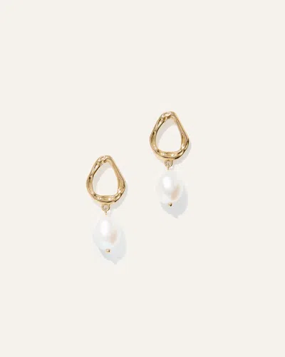 Quince Women's Freshwater Cultured Pearl Sculptural Drop Earrings In Gold Vermeil