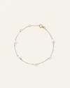 Quince Women's Freshwater Cultured Pearl Station Bracelet In Gold Vermeil