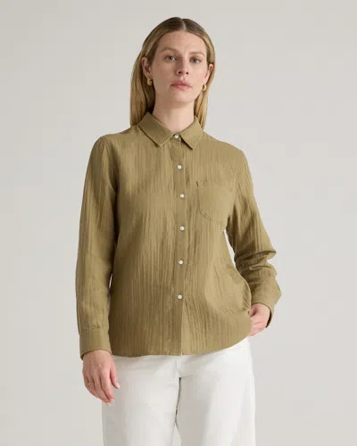 Quince Women's Gauze Long Sleeve Shirt In Artichoke