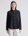 Quince Women's Gauze Long Sleeve Shirt In Black
