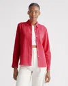 Quince Women's Gauze Long Sleeve Shirt In Hot Pink