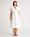 QUINCE WOMEN'S GAUZE MATERNITY MIDI DRESS
