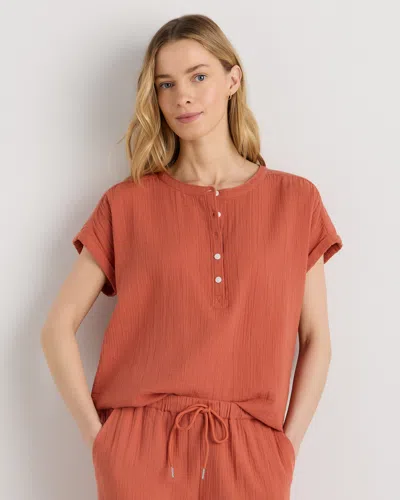 Quince Women's Gauze Roll Sleeve Shirt