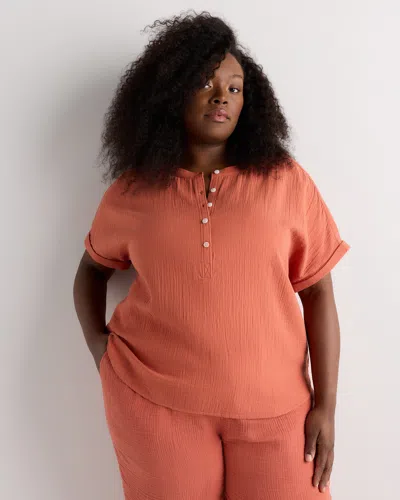 Quince Women's Gauze Roll Sleeve Shirt