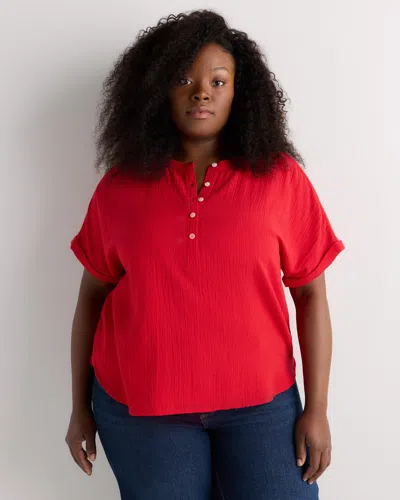 Quince Women's Gauze Roll Sleeve Shirt