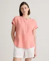 QUINCE WOMEN'S GAUZE ROLL SLEEVE SHIRT