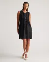Quince Women's Gauze Sleeveless Swing Dress In Black