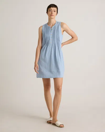 Quince Women's Gauze Sleeveless Swing Dress In Ocean Breeze
