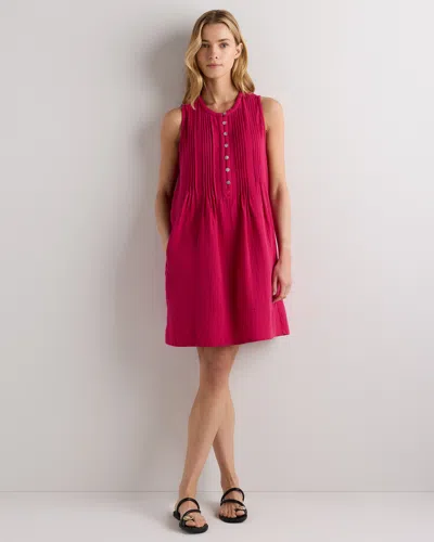 Quince Women's Gauze Sleeveless Swing Dress In Pink