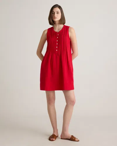 Quince Women's Gauze Sleeveless Swing Dress In Wild Cherry