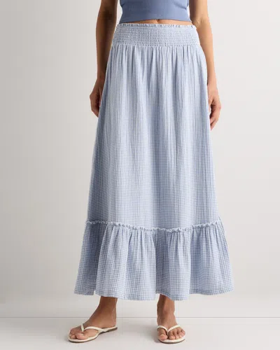 Quince Women's Gauze Smocked Maxi Skirt In Blue