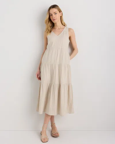 Quince Women's Gauze Tiered Maxi Dress In Neutral