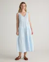 Quince Women's Gauze Tiered Maxi Dress In Nantucket Blue