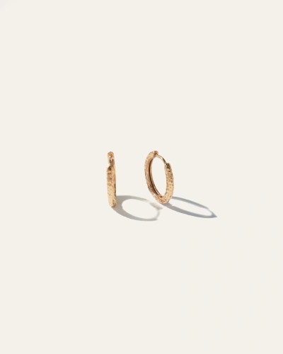 Quince Women's Hammered Nina Small Hoop Earrings In Gold Vermeil