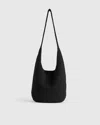 Quince Women's Hand Crochet Hobo Shoulder Bag In Black