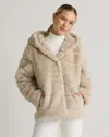 Quince Women's Hooded Faux Fur Jacket In Latte