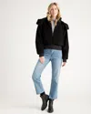 Quince Women's Hooded Sherpa Jacket In Black