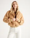 Quince Women's Hooded Sherpa Jacket In Camel