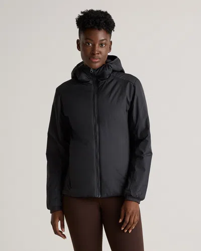 Quince Women's Hybrid Insulated Lightweight Hooded Jacket In Black