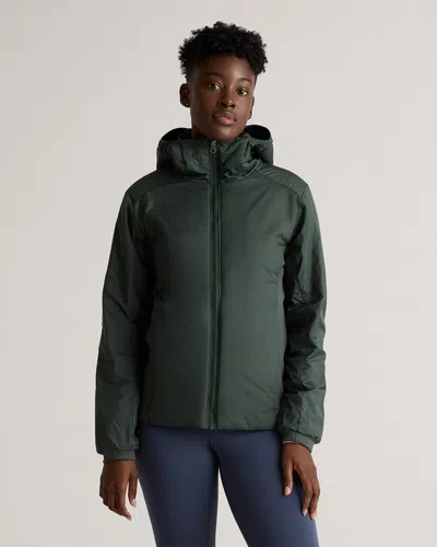 Quince Women's Hybrid Insulated Lightweight Hooded Jacket In Verdant Pine