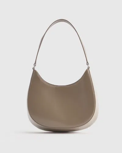 Quince Women's Italian Abrasivato Leather Shoulder Bag In Taupe