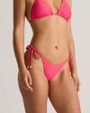 Quince Women's Italian Adjustable Side-tie Bikini Bottom In Hibiscus